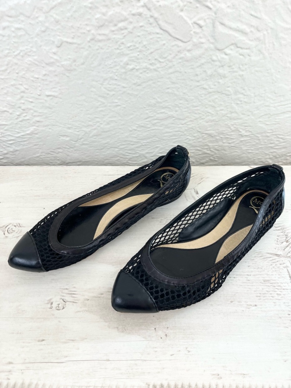 Alexander McQueen Mesh Ballet Flats Leather Black 38